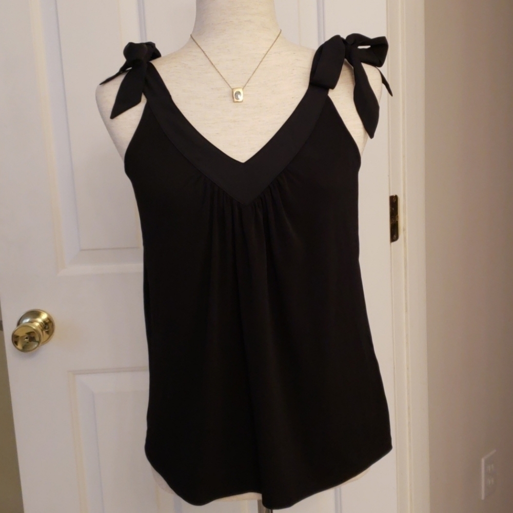 Banana Republic Black Tie Shoulder Top NWT